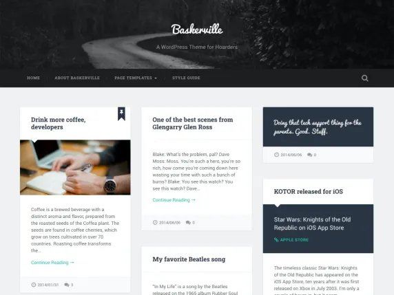 Baskerville Free WP Theme